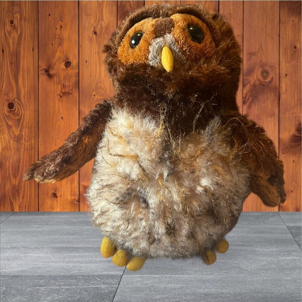 Ganz Kids Brown Polyester Webkinz Barred Fluffy Owl Plush Toy